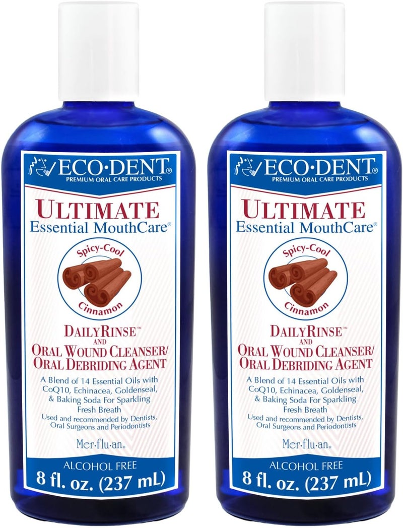 Eco-Dent Ultimate Essential MouthCare Daily Rinse, Spicy-Cool Cinnamon, 8 fl oz (Pack of 2) - Image 1